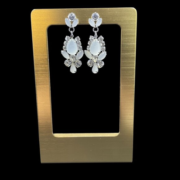 Premier Designs Crystal Drop Earrings Coquette Bridal Soft Girl Statement Glam - Picture 2 of 7
